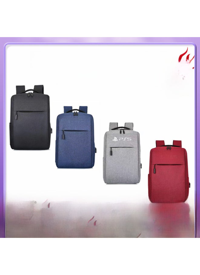 PS5 Backpack Game Host Bag Compatible With PS4 PS5 Host Storage Backpack Satchel Travel PS5 Host Bag-Product Color:Grey