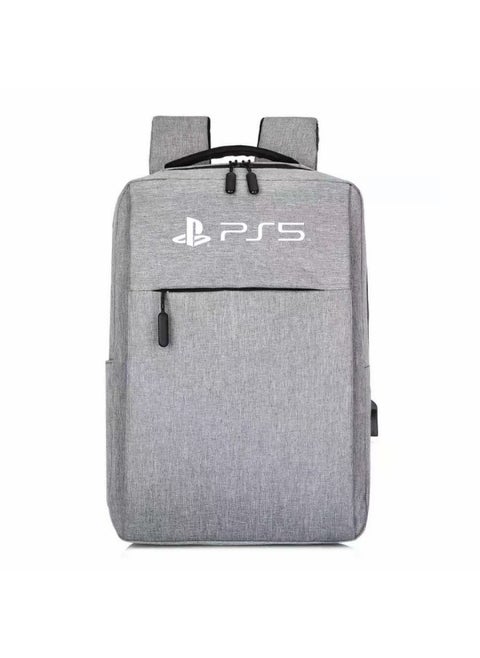 PS5 Backpack Game Host Bag Compatible With PS4 PS5 Host Storage Backpack Satchel Travel PS5 Host Bag-Product Color:Grey