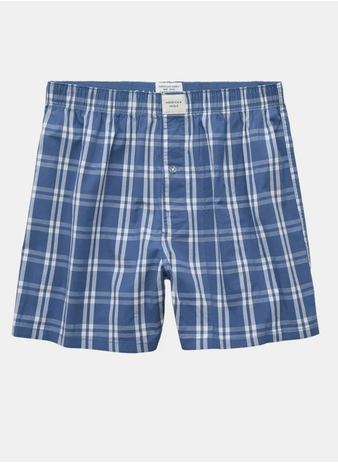 امريكان ايجل AEO Plaid Flannel Boxer Short