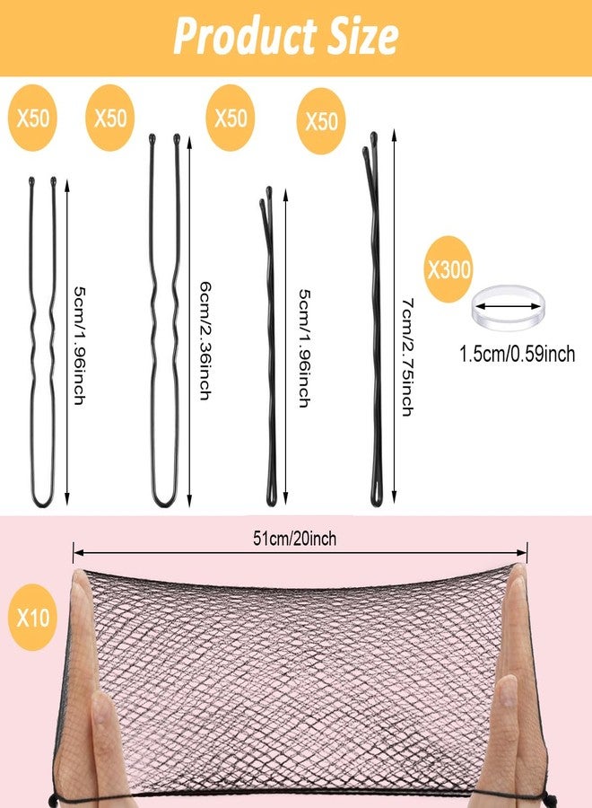 MAYCREATE® Black Hair Styling Accessory Set, U-Shaped Hairpins & Elastic Hair Ties Kit for Buns & Updos, Strong Hold Invisible Hair Accessories for Dark Hair, Salon & Daily Use - Image 2