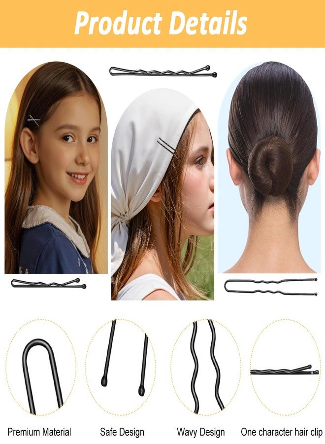 MAYCREATE® Black Hair Styling Accessory Set, U-Shaped Hairpins & Elastic Hair Ties Kit for Buns & Updos, Strong Hold Invisible Hair Accessories for Dark Hair, Salon & Daily Use - Image 3