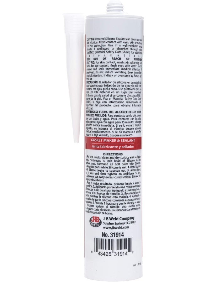 J-B WELD 31914 Red High Temperature Rtv Silicone Gasket Maker And Sealant - 10.3 Oz. - Image 2