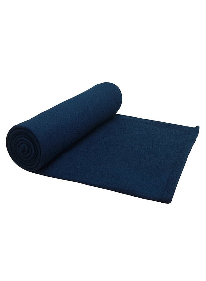 Goyal's Polar Fleece 250TC Single Bed Blanket - Navy Blue - Image 1