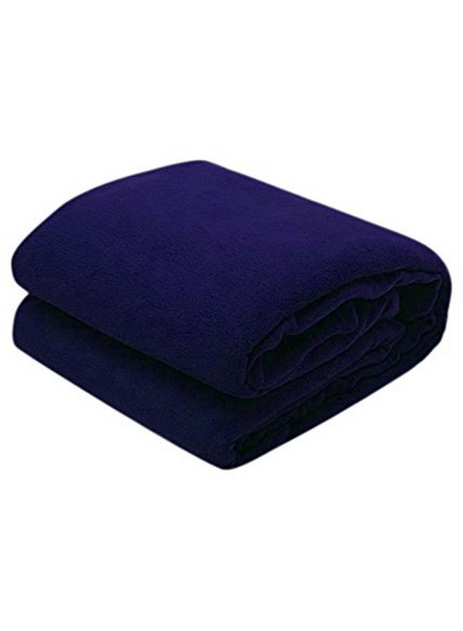 Goyal's Polar Fleece 250TC Single Bed Blanket - Navy Blue - Image 5