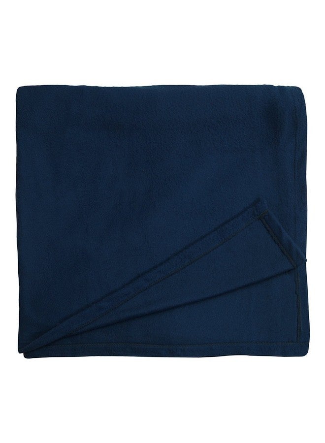 Goyal's Polar Fleece 250TC Single Bed Blanket - Navy Blue - Image 3