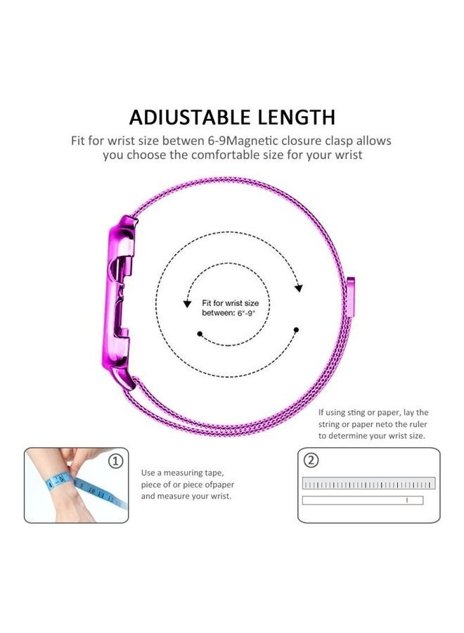 NIBEMINENT Magnetic Stainless Steel Band With Frame For Apple Watch Series 5 And 4 44mm Purple - Image 3