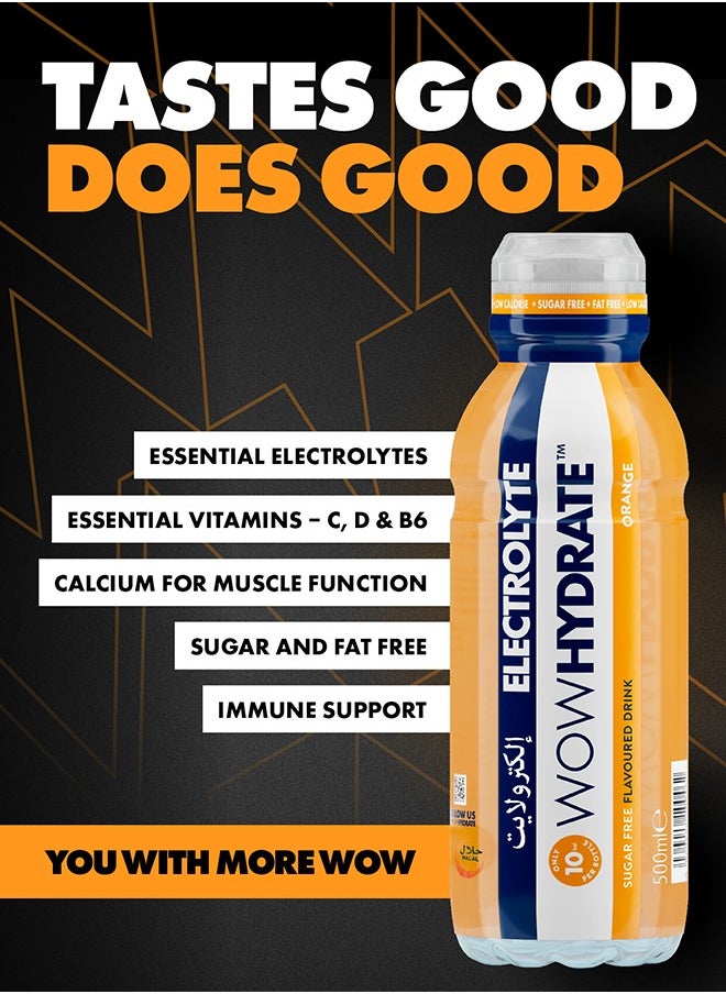 WOW Hydrate Electrolyte And Vitamin Water Orange 500 ML  - Image 2