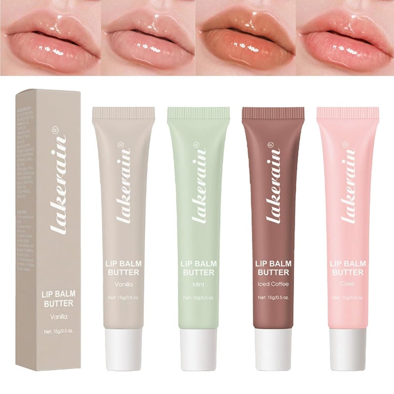 Petansy Petansy 4PCS Special Lip Butter Balm  Conditioning Lip Mask and Lip Balm for Instant MoistureNatural Ingredients Vegan NonSticky Lip Glowy BalmSoothing Lip Care