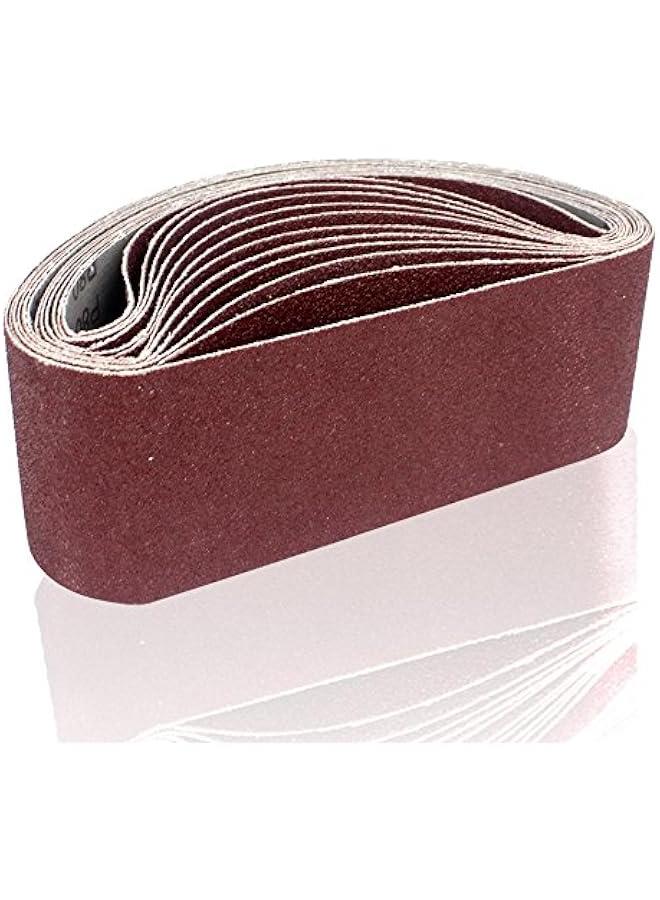 3x21 Inches Sanding Belts (75x533mm), 12pcs 80 Grits Aluminum Oxide Sanding Belt for Belt Sander - Image 2