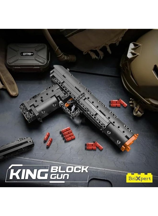 مولد كينج 14004 نموذج مصغر لـ Desert Eagle، مجموعة مكعبات بناء مسدس، للبالغين مع وظيفة إطلاق نار محاكاة، نموذج قابل للتجميع لمحبي الشؤون العسكرية، هدايا ألعاب مسدسات للشباب والمراهقين (563 قطعة) - Image 2