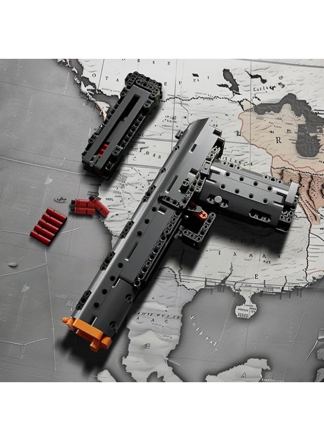 مولد كينج 14004 نموذج مصغر لـ Desert Eagle، مجموعة مكعبات بناء مسدس، للبالغين مع وظيفة إطلاق نار محاكاة، نموذج قابل للتجميع لمحبي الشؤون العسكرية، هدايا ألعاب مسدسات للشباب والمراهقين (563 قطعة) - Image 5