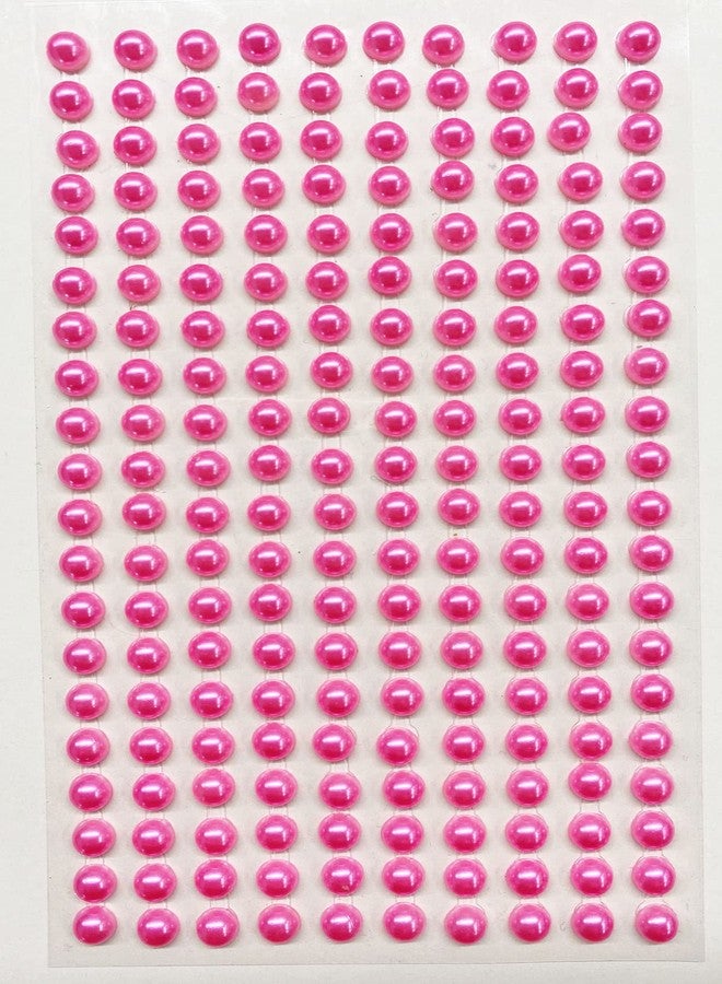 Syntego 400 Self Adhesive Pearls 6mm Small Round Pearl Stick On Adhesive Beads Embellishment (Neon Pink) - Image 5
