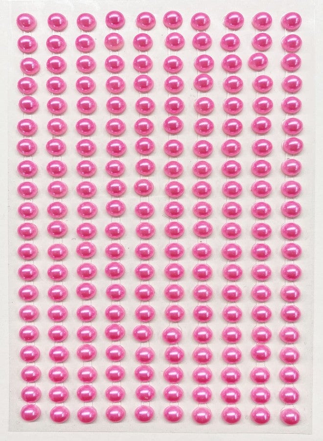Syntego 400 Self Adhesive Pearls 6mm Small Round Pearl Stick On Adhesive Beads Embellishment (Neon Pink) - Image 4