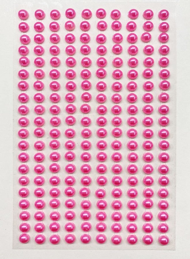 Syntego 400 Self Adhesive Pearls 6mm Small Round Pearl Stick On Adhesive Beads Embellishment (Neon Pink) - Image 3