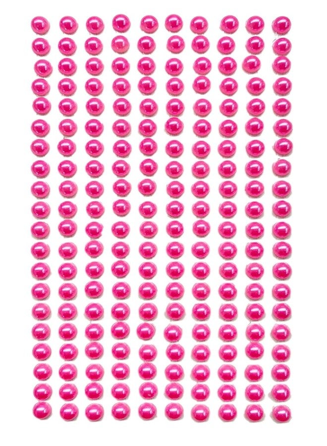 Syntego 400 Self Adhesive Pearls 6mm Small Round Pearl Stick On Adhesive Beads Embellishment (Neon Pink) - Image 1