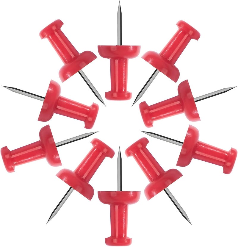 VAPKER Push Pins Tacks 120Pcs DarkRed Thumb Tacks Larger Size Pin Map Tacks Plastic Head with Steel Point for Bulletin Board - Image 1