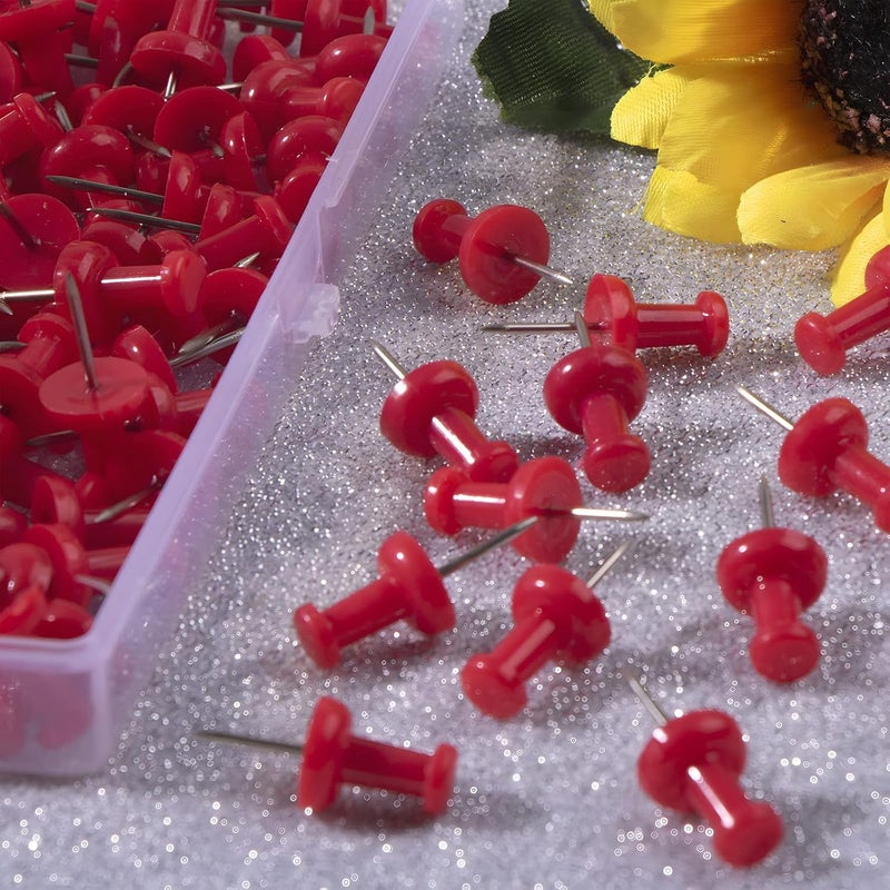 VAPKER Push Pins Tacks 120Pcs DarkRed Thumb Tacks Larger Size Pin Map Tacks Plastic Head with Steel Point for Bulletin Board - Image 4