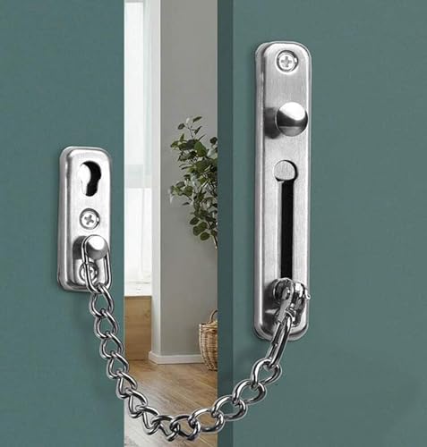JIALTO Premium Door Latch, Main Door Locks and Accessories - Ideal for Bedroom, Bathroom, Sliding Doors, Safety and Portable Use - Includes 360 Degree Eye Viewer (Silver) - Image 5