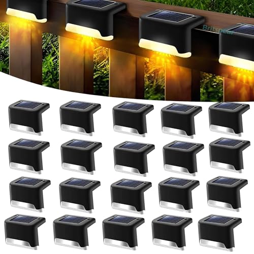 BRITSPEAR Solar Light Outdoor Garden Waterproof Stair Deck Pool Patio Fence Gate Yard Floor Step Railing Window Balcony Sunlight Pathway (20, Standard) - Image 1