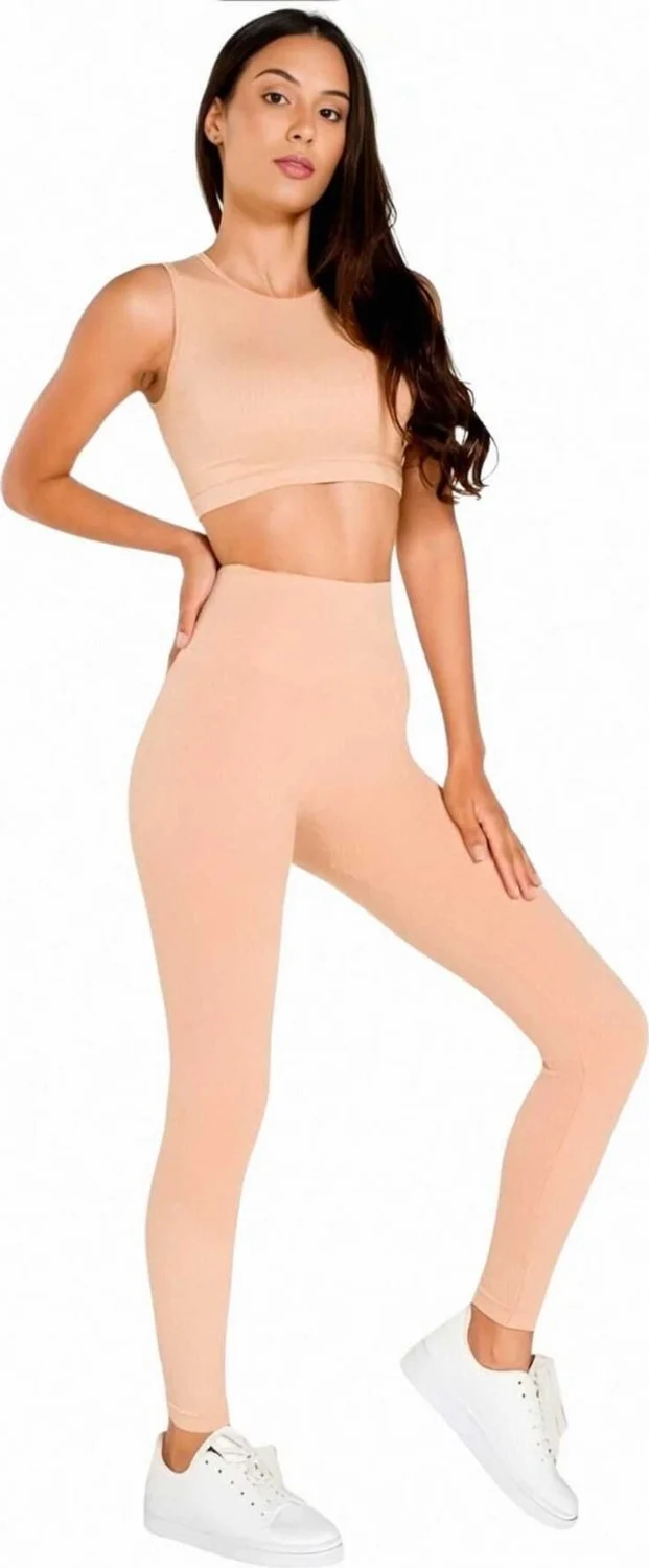 تيزجيلسين Women's Seamless Fitness Yoga Pilates Sports Bustier Tights Set