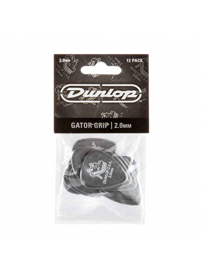 JIM DUNLOP Dunlop Gator Grip Standard 2.0mm Black Guitar Picks  - Image 3