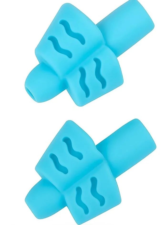 Share the Love 2 Pcs Soft Silicone Ring Pencil Grips – Comfortable Writing Aid for Kids, Preschoolers, and Special Education, Posture Correction Finger Holders, Multicolor Pencil Grip Set