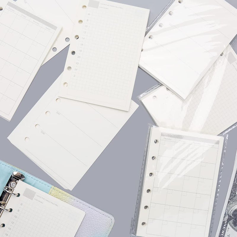 AxeWoodz A7 Refill Paper 3 Pack Undated Daily, Weekly, Monthly Binder Inserts 6-Hole Punched Filler Paper for Planner, 135 Sheets/270 Pages Refillable - Image 4