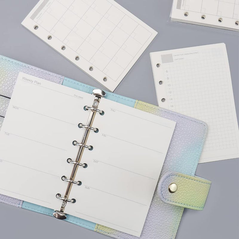 AxeWoodz A7 Refill Paper 3 Pack Undated Daily, Weekly, Monthly Binder Inserts 6-Hole Punched Filler Paper for Planner, 135 Sheets/270 Pages Refillable - Image 5