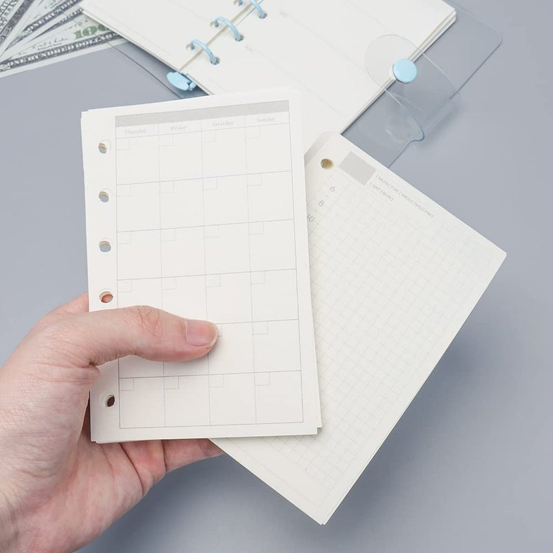 AxeWoodz A7 Refill Paper 3 Pack Undated Daily, Weekly, Monthly Binder Inserts 6-Hole Punched Filler Paper for Planner, 135 Sheets/270 Pages Refillable - Image 2