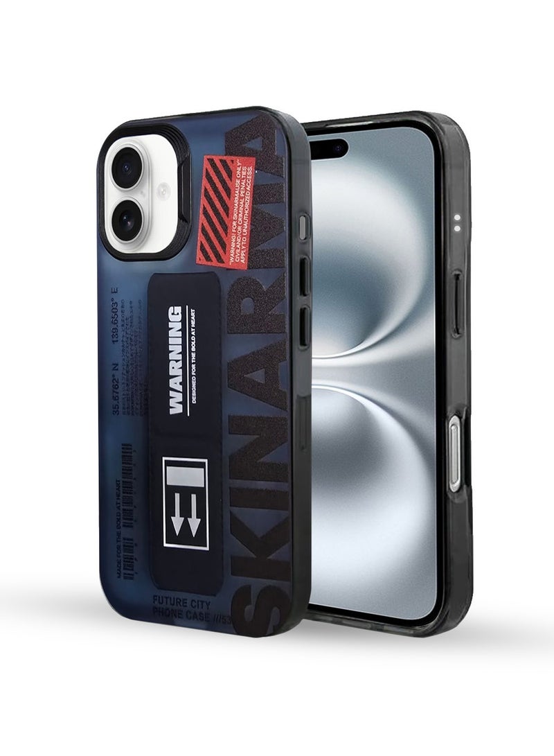 Techie Aesthetic SKINARMA Text Design with Secure Hand Grip Back Cover Case for Apple iPhone 16 Plus - Image 1