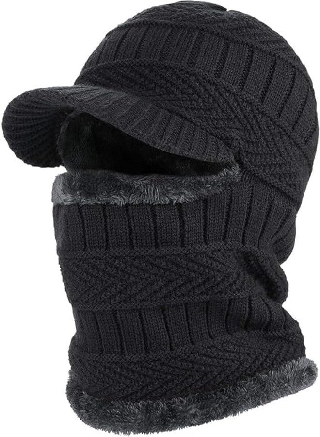 ACUDY Winter Cap & Muffler Set for Men and Women | Knitted Balaclava Hat with Warm Neck Gaiter | Soft Woolen Winter Warmer for Cycling & Outdoor Use | Multicolour, Free Size - Image 1
