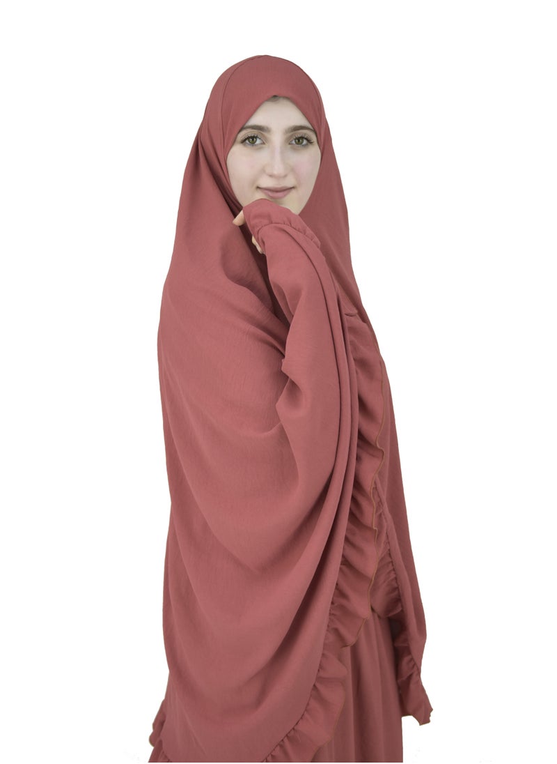 DAMAS COLLECTION - Two Piece Islamic prayer dress for girls kids and women -Prayer Clothes for girls and Muslim Women-Prayer Abaya For women and girls kids- Umrah essentials for women -Prayer dress women - Image 1