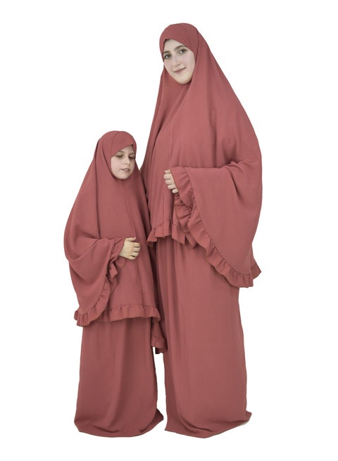 DAMAS COLLECTION Two Piece Islamic prayer dress for girls kids and women -Prayer  Clothes for girls and Muslim Women-Prayer Abaya For women and girls kids-  Umrah essentials for women -Prayer dress women |