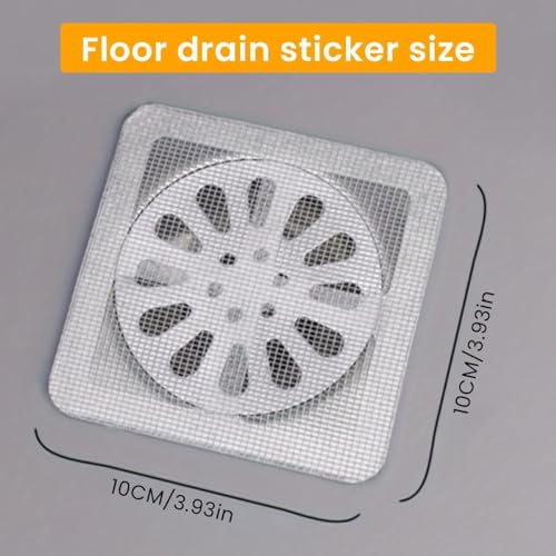 Magiware 25 Pack,4" X 4" Disposable Shower Drain Cover Hair Catcher, Square Shower Drain Mesh Sticker, Bathroom, Laundry, Bathtub, Kitchen, Sink, for Human & Pet (25 PCS) - Image 2
