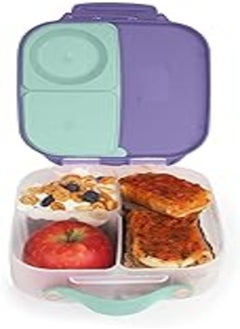 b.box b.box Mini Lunch Box for Kids: Lunch Snack Container with 2 Leak Proof Compartments. Ages 3+ School Supplies, BPA Free (Lilac Pop, 4¼ Cup Capacity) 