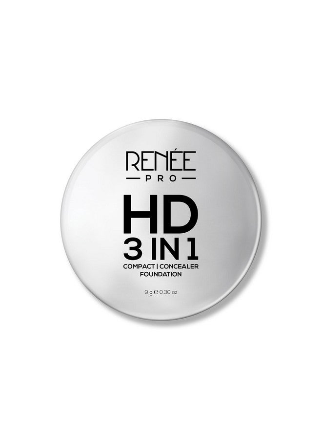 Renee رينه برو إتش دي 3 في 1 كومباكت، خافي عيوب، أساس - لوز، SPF 20، لمسة نهائية غير لامعة، تغطية عالية، خفيف للغاية وملمس ناعم كالحرير، مدعوم بفيتامين E وC و الألوة فيرا - 9 جرام - Image 2