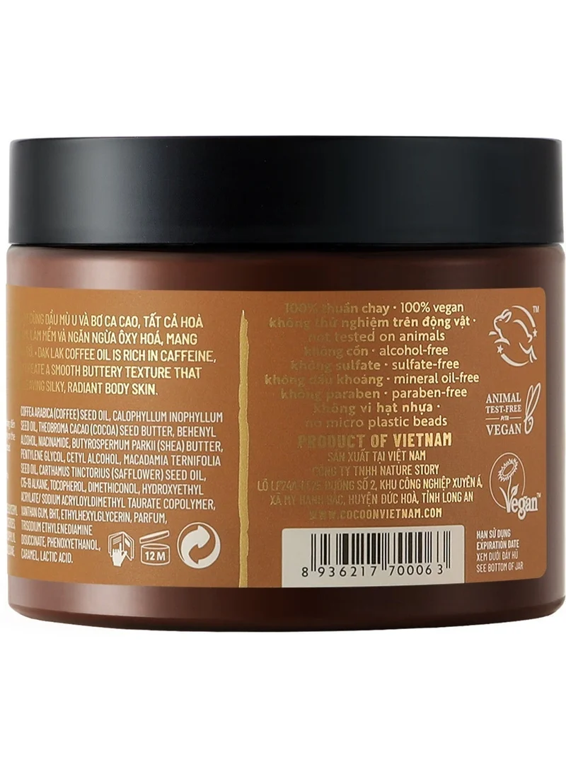 The Cocoon Original Vietnam  Dak Lak Coffee Body Butter, Deep Moisturising Coffee Body Butter with Coffee Oil, Tamanu Oil & Cocoa Butter | Nourishing Coffee Body Cream for Soft, Smooth & Radiant Skin  | Best Price UAE