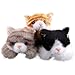 Niceup 3pcs Kitten Stuffed Animal 7in Small Plush Kitty Cat with Sensory Beans Pet Adoption Party Favors Black Orange Grey Cat Stuffy Toys for Kids Gift Halloween Dcor Christmas Stock Stuffers - Image 2