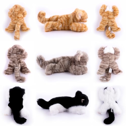 Niceup 3pcs Kitten Stuffed Animal 7in Small Plush Kitty Cat with Sensory Beans Pet Adoption Party Favors Black Orange Grey Cat Stuffy Toys for Kids Gift Halloween Dcor Christmas Stock Stuffers - Image 5