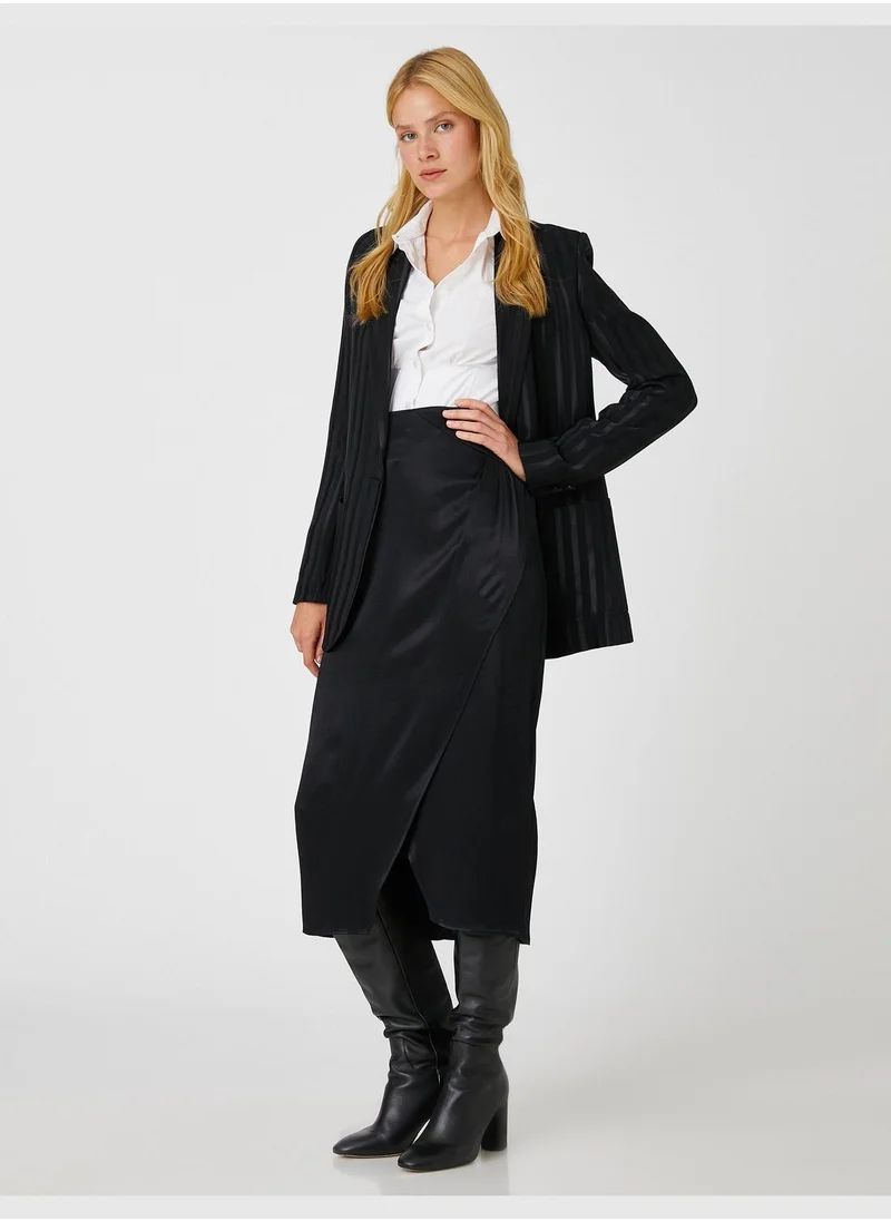 كوتون Wrapped Midi Skirt