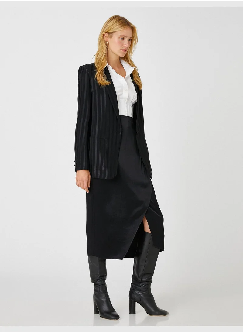 كوتون Wrapped Midi Skirt