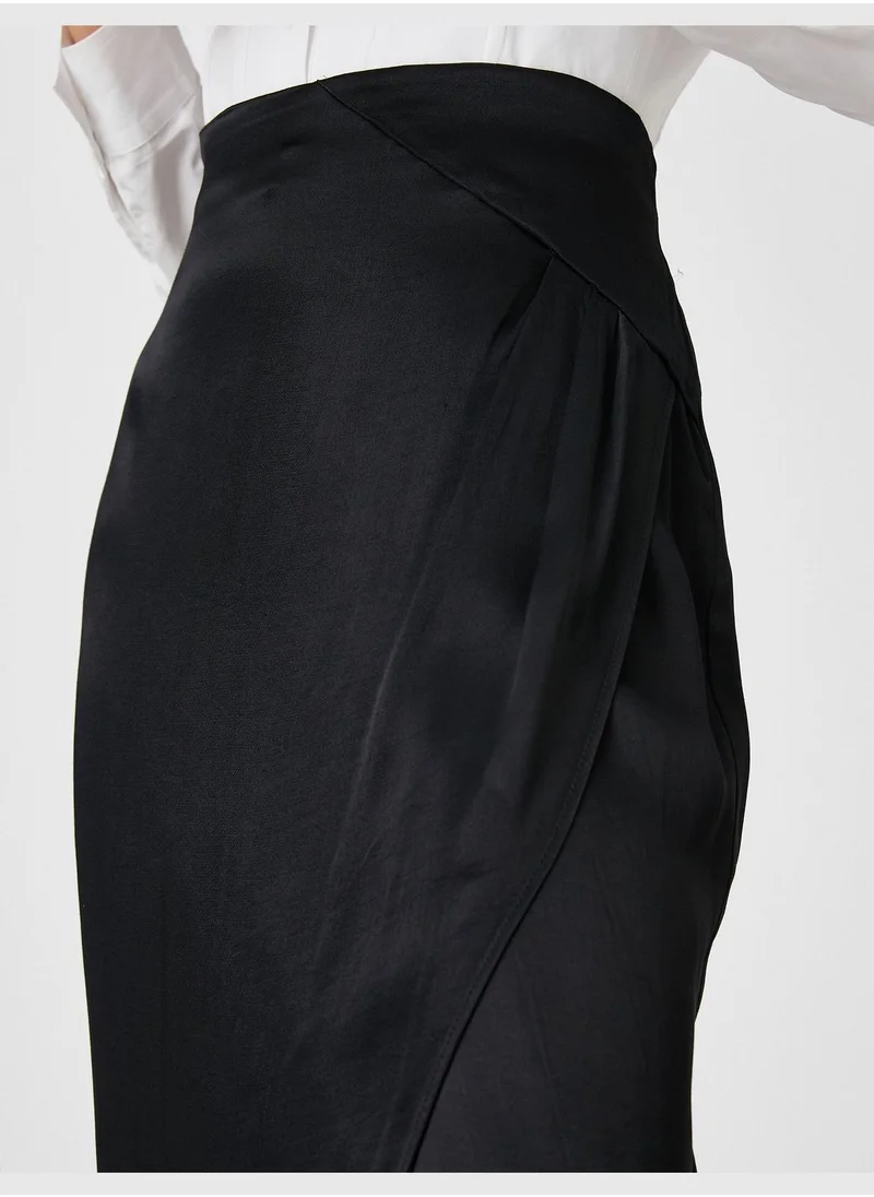 كوتون Wrapped Midi Skirt