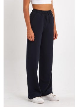 mmetalic Women's Seasonal Loose Wide Comfortable Ankle Side Pocket Navy Blue Sweatpants  - Image 4