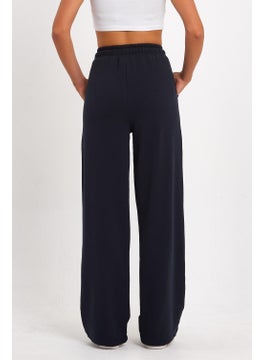 mmetalic Women's Seasonal Loose Wide Comfortable Ankle Side Pocket Navy Blue Sweatpants  - Image 5