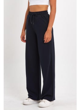 mmetalic Women's Seasonal Loose Wide Comfortable Ankle Side Pocket Navy Blue Sweatpants  - Image 3