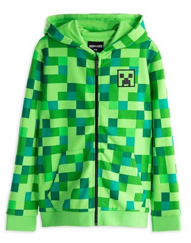 Minecraft Children's/Boy's Official Creeper Character Zip Up Hoodie 13-14 Years Green - Image 2