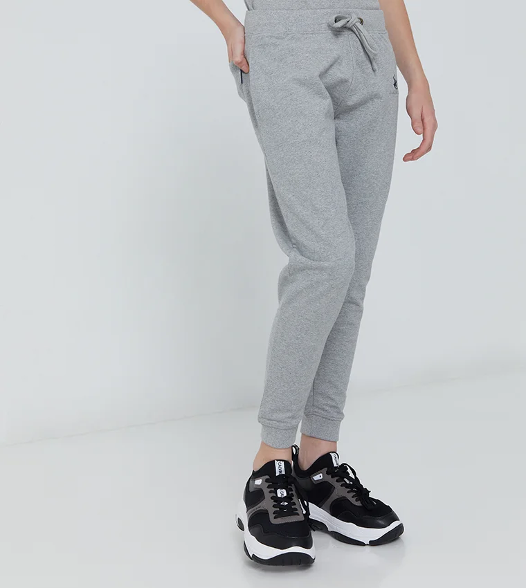 Solid Drwastring Waist Joggers