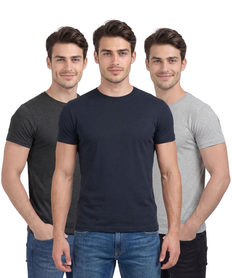 Scott International Men's Regular Fit T-Shirt | Men's T-Shirt | Tshirt for Man | Pack of 3 Tshirts | Tshirt for Men Stylish | Round Neck Tshirts Multicolour - Image 1