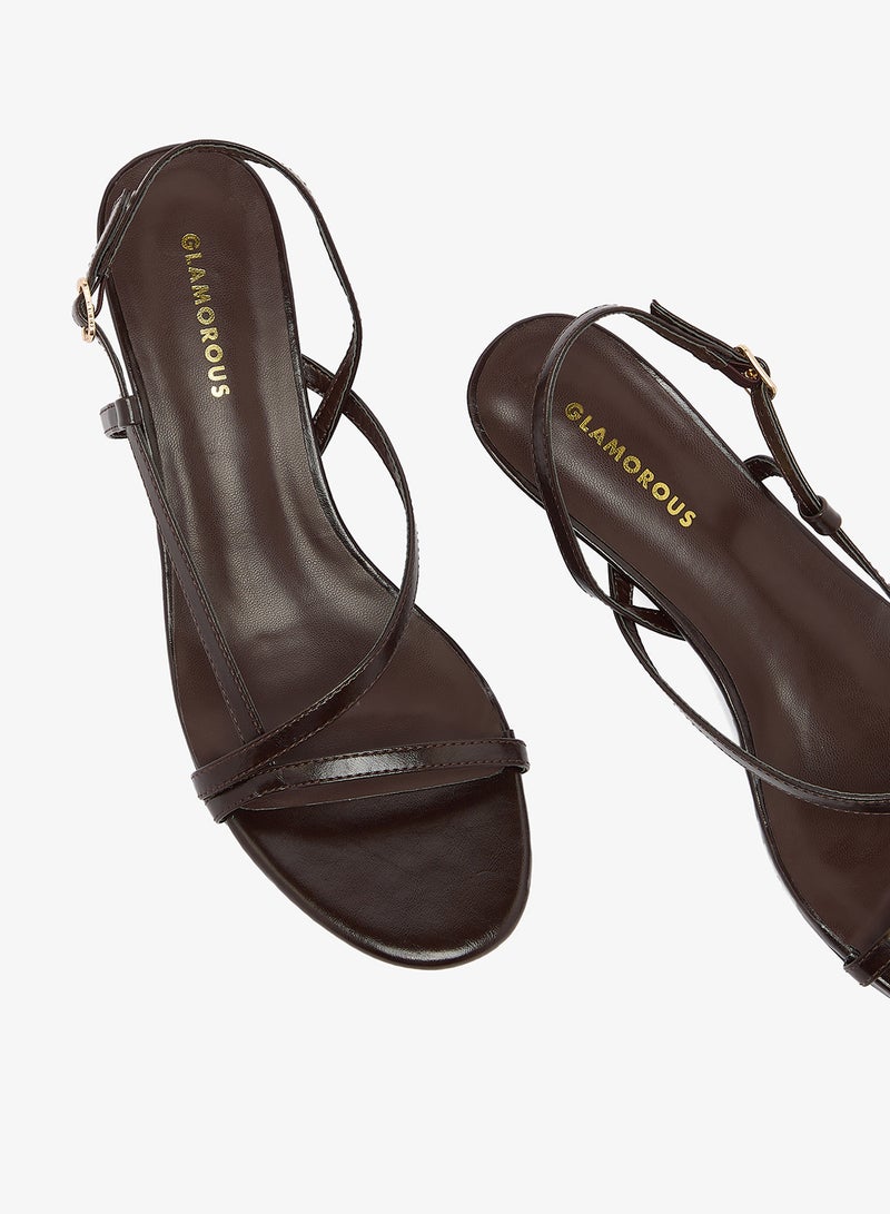 GLAMOROUS Kitten Heeled Strappy Sandals - Image 4