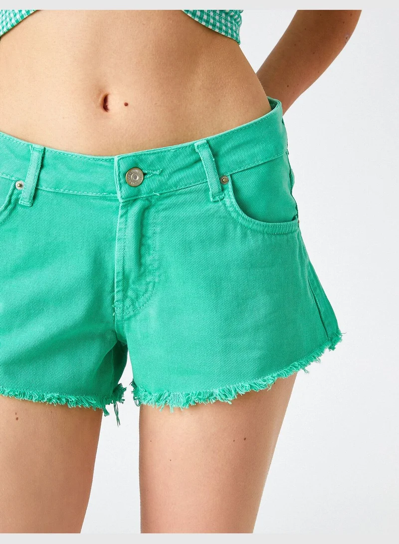 KOTON Mini Jean Short Pocket Destroyed